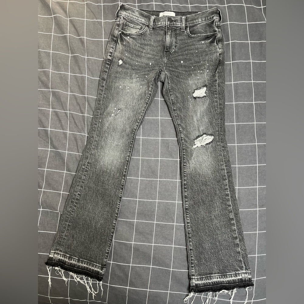 Pacsun Black/Grey Slim Boot Jeans - Distressed & Frayed | Sz: 28